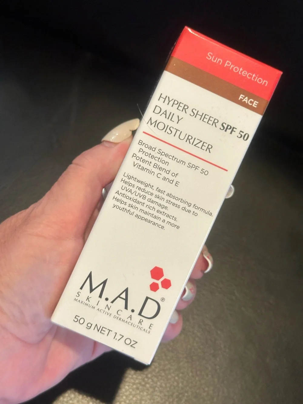 M.A.D. Skincare Hyper Sheer SPF 50 Daily Moisturizer | NEW & SEALED | Full Size